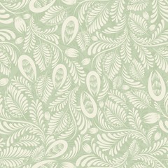 Seamless background of green in the folk style