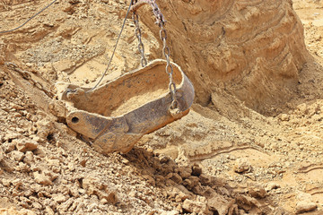 Quarry on the development of clay for brick production