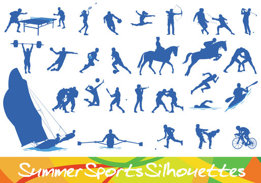 Sport Silhouetten - Ebenen einzeln gruppiert und beschriftet | layers grouped seperately and labeled