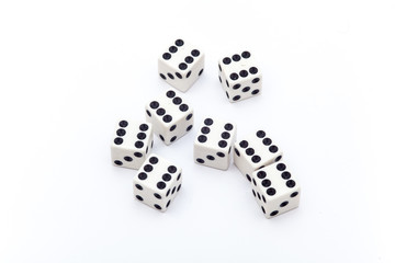 Dice on the white background, Dice isolation