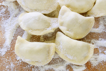 Raw dumplings polish dish