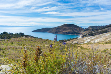 Panorama on Island of the Sun, Titicaca Lake, Bolivia