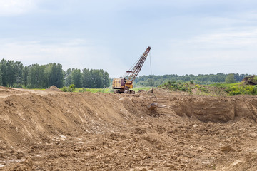 Quarry on the development of clay for brick production