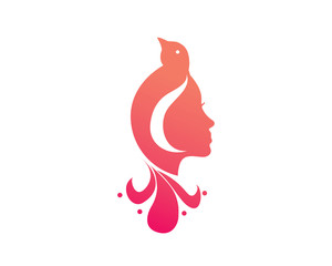Natural Organic Beauty Logo - Elegant Dove Face Treatment Symbol
