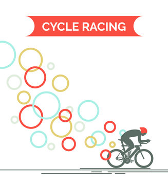 Bicycle race. Flat style vector illustrations