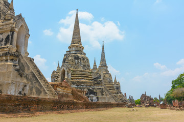 Fototapeta premium Pagoda in Ayutthaya Historical Park, world heritage at Thailand
