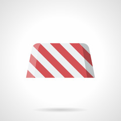 Striped road block flat color vector icon