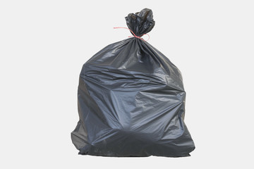Big garbage bag on white background