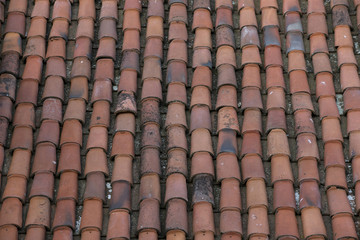 Old Tiles Roof Background