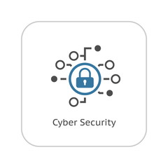 Cyber Security Icon. Flat Design.