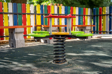 Modern children playground in park.