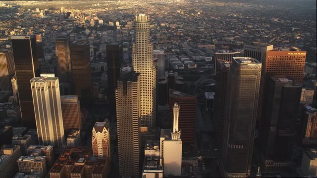 Flying past downtown Los Angeles. Shot in 2010.