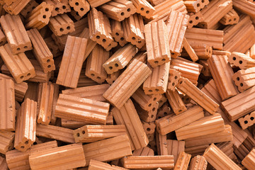 Pile of red bricks