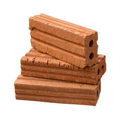 Pile of red bricks