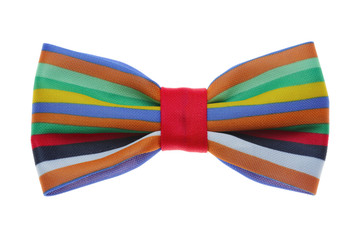 Bow tie with color rainbow strip.