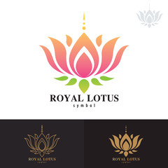 Royal lotus symbol icon design