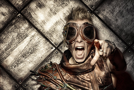 shouting steampunk