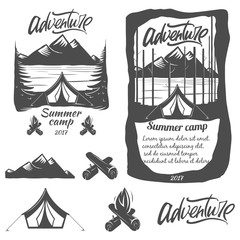 Summer camp typography design.