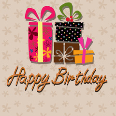 happy birthday, handwriting lettering Patterned background