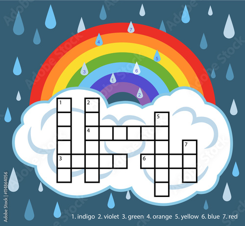 quot Vector color crossword about colors of rainbow quot Stock image and