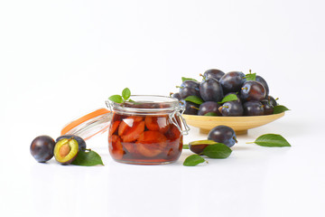 fresh and bottled plums