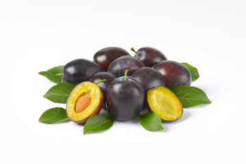 Fresh ripe plums