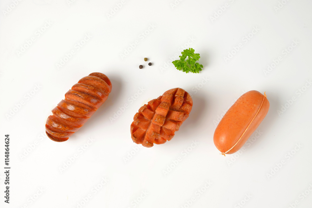 Poster raw and roasted sausages