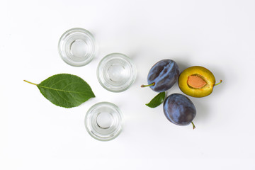 Shots of plum brandy (slivovitz)