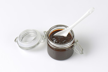 jar of thick plum jam