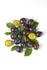 Fresh ripe plums