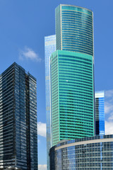 Fototapeta na wymiar Tower on the embankment in the International Business Centre Moscow City in Moscow