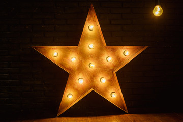 big star with lights