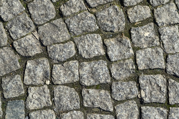 granite block pavement of the old street