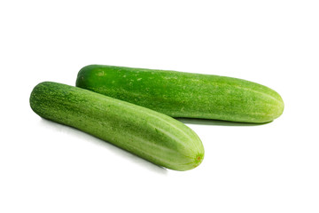 isolated cucumbers on white background