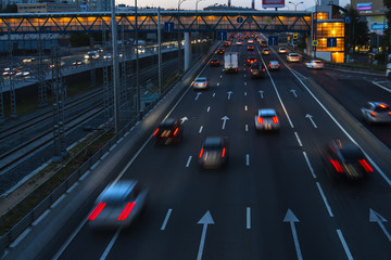 traffic, evening and night scene