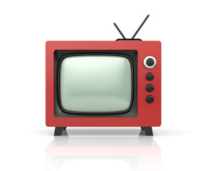 Red retro TV. 3d illustration