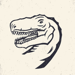 Tyrannosaurus Rex, head of T. rex outline, vector illustration