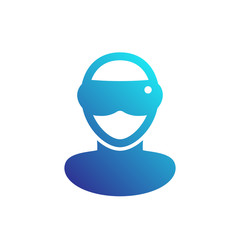 VR glasses icon, virtual reality headset logo element