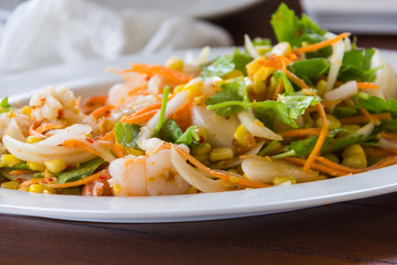 delicious spicy seafood salad