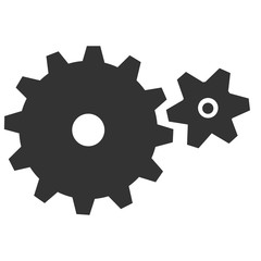 Gears flat icon. Gears logo. Mechanic gear. Gear symbols.