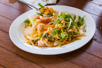 delicious spicy seafood salad