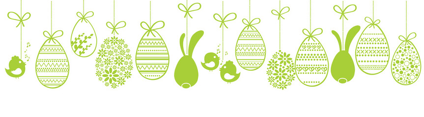 Happy Easter card, wishes, garland © VectorAsset Hub