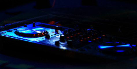 Fototapeta na wymiar DJ Music Desk, play music