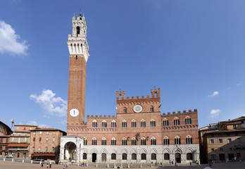 Piazza del Campo a greatest medieval square in Siena, Italy