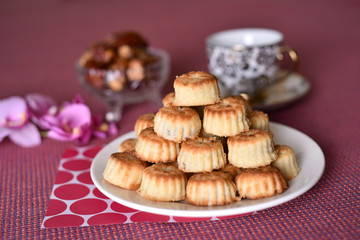 Mamoul biscuits with date paste, popular in Ramadan in Middle East