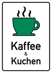 gs7 GastronomieSchild - Tassenampel grün - Kaffee und Kuchen - A2 A3 A4 Plakat - ks105 Kombi-Schild - g4496