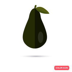 Avocado color flat icon