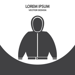 Warm jacket icon on the background