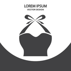 Woman top icon on the background