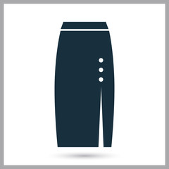 Woman scirt icon on the background